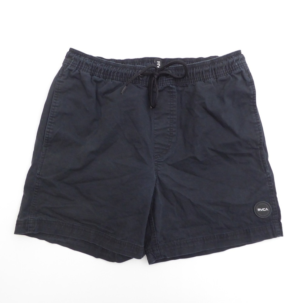 RVCA Mens Escape Elastic Volley Shorts Black Drawstring Casual Medium